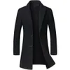 men's winter coat windbreaker wool blend casual single breasted medium length pea top north