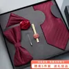 Bow Ties 5-częściowy Burgundy zamek błyskawiczny Formalny biznes Men Casual Busines