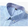 Camisas de vestir para hombres 100% algodón Camisa Oxford de manga larga para hombres Camisas de vestir formales de negocios Camisa de cuello casual azul blanco de algodón Ropa coreana P230427