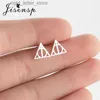 Stud jisensp enkel kreativ geometrisk triangel runda 925 sterling silver örhängen mode dödliga hallows öron smycken för kvinnor gåva yq231128