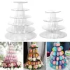 Stampi da forno 6 4 livelli Rotondi Macaron Tower Stand Espositore per torte Cupcake Dessert per Baby Shower Matrimonio Compleanno Decorazione 231128