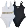 One Piece Swimsuit Leakback Printed Bikini Black White Stylish Comfortable Swimwear Summer Beach Surf Bikini For Women