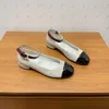 Nya designer kvinnor sandaler balett tå slinga dekoration patent läder matt läder lapptäcke mode casual skor remslåda och dammväska 35-42