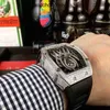 Tasarımcı Ri Mlies Luxury Watchs Barrel Watches Wristwatch Wine Mens Mekanik Boş Zaman İş Saati RM19-01 Otomatik Tam Matkap Kılıf Kaseti Erkek W