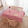 Tischdecke Pastoral Rot und Weiß kariert Tischdecke Leinen Baumwolle quadratisch Kaffee Rechteckige Picknick-Tischdecke Geschirr für Zuhause 231127