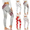 Leggings da donna Moda donna Mucca Stampa baseball Collant Controllo Yoga Sport a vita alta