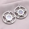 Pendant Necklaces 5PCS No Fade Stainless Steel Star Round Glass Floating Charms For Living Locket Pendants Jewelry Making Necklace Women