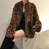 Kvinnors päls fall och vinter mode imitation lamm hårrock lös trend klipp bomull leopard mink sammet förtjockad varm