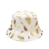 Bérets 2023 Chapeau de seau Femmes Summer Outdoor Glitter Gold Plume Soleil Coton Filles Femme Plage Pêcheur Casquettes Hommes