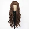 Synthetic Wigs Wig Women's Fashion Cool Brown Straight Bangs Big Wave Long Curly Hair Wig Set