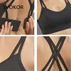 Tanks SVOKOR Shockproof Cross Straps Bra Running Gym Clothing Women Push Up Workout Fitness Tank Tops Athletic Gym Vests Female Solid