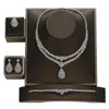 Necklace Earrings Set HADIYANA Bridal Dubai Ring And Bracelet For Women Wedding Party CN1788 Conjunto De Joyas