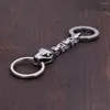 Keychains Vintage Nordic Viking Snake Keychain Men's Stainless Steel Unique Emperor Chain Fashion Jewelry Accessories Wholesale