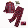 Damska odzież sutowa plus size s-xxxl twowa odzieżowa damska piżama set panie ciepłe flanel bawełniane domowe garnitur jesienne zimowe print print piżama sleep 231128