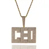 Collana con nome personalizzato Hip Hop ghiacciato CZ Collana con lettera personalizzata con lettera inglese piena di diamanti
