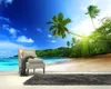 壁紙Papel de Parede Sunny Sea Beach and Palm Trees Natural Landscape 3D Wallpaper Living Room Bedroom Papers Home Decor Mural