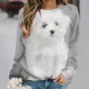 Women's Hoodies Autumn 3d Print Lovely Dog Pattern Long-Sleeved Cute Harajuku Style Relax Oversize Pullover Cotton Clothing For Women