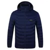 Herrjackor Winter Jacket Windproect Down Coat med hög krage huva hals blixtlåsfickor förtjockad varm justerbar