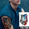Tattoos Colored Drawing Stickers 1 Sheet Animal Fake Tattoo Sticker Wolf Tiger Fox Cool Temporary Waterproof Body Art Tatoo Colored Draw For Women MenL231128