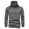 Men's Sweaters TPJB Men Sweater Solid Pullovers Pile Up Collar Spring And Autumn Wear Thin Fashion Undershirt Size Good Stretchability