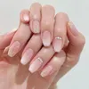 Falska naglar 24 st. Tryck på naglar bärbara falska naglar rosa gradient glitterfjäril rinestones falska nagel full täckning akryl nagel tips 231128