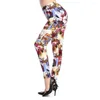 Women's Leggings YSDNCHI Fashion Floral Printing Women High Waist Leggin Stretch Elastic Pencil Pants Slim Female Bottoms Push Up Pant