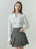 Skirts FSLE Fashion Style Design Sense JK Pleated Skirt for Women Spring Niche High Waist Irregular Folds Grey Skirt Female 230428