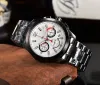 Tiss Six Needles All Dial Work Sapphire Calender Chronograph Date Brand Original Business Men's Watch Round Case Quartz Watch Wristwatch Clock Mens Watches 1853 T02