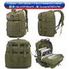 Sac à dos 50L grande capacité hommes armée militaire tactique sac à dos 3P Softback extérieur étanche Bug sac à dos randonnée Camping chasse sacs 231128