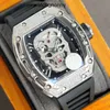 Designer Ri Mlies Luxury Watchs Mens Mechanical Watch RM052 Ghost Classic Shape of Hollow Skull är dominerande och oinhibiterad. Schweizisk rörelse wris