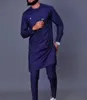 Survêtements pour hommes Dashiki Vêtements africains pour hommes Casual Vert Costume imprimé géométrique Chemise à manches longues Pantalon Costume africain pour hommes Set 2 pièces 231128