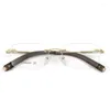 Lunettes de soleil Vazrobe Titanium Rimless Lunettes Cadre Hommes Mode Or Gris Lunettes Mâle Optique Myopique Prescription Lunettes Anti Bleu