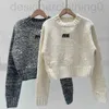 Kobiety Sweters Designer Luksus 23 Autumn/Winter Nowy wszechstronny mody Casual Heavy Industry BEAD Krótki wełniany wełniany pullover 8U72