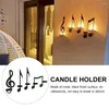 Bougeoirs 4pcs Music Note Porch Home Decor Gift Wall Mounted Holder Metal Farmhouse