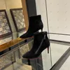 Designer de luxe à talons hauts femmes bottes flip tissu en daim exécution optimale tendance de la mode nouveau style avec boîte et sac à poussière