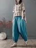 Calças femininas mulheres oversized harem mistura de algodão sarouel harajuku bloomers plus size cintura elástica streetwear verão coreano calças frescas