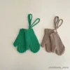 Guanti per bambini Guanti invernali in lana per bambini con cinturini Guanti scaldadita in maglia per ragazze Ragazzi Tinta unita Accessori per bambini Anni