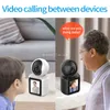Görüntülü Arama WiFi Kamera 1080p Ekran evi AI Akıllı İki Yönlü Ses Bebek Monitörü CCTV Gözetim Güvenliği Kablosuz Kamera