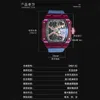Designer Ri mlies Luxe horloges kleur koolstofvezelnet rood dameshorloge rm67 volautomatisch mechanisch wijnvat uitgehold r H