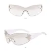 Güneş Gözlüğü Modaya uygun büyük boy gözlüğü gözlük Rimless y2k Kadınlar için erkekler spor güneş gözlükleri