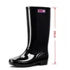 Botas de chuva femininas sapatos de chuva casual pvc com veludo impermeável antiderrapante joelho-alta botas moda maré por razões botas de mujer 231128