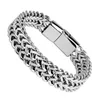 Punk Cuff Bangles for Men Double Layer 316L Stainless Steel Curb Cuban Link Chain Bracelets width 10mm