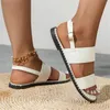 Sandaler kvinnors strand ihåliga avslappnade tofflor platt skor retro kvinnors storlek 5 kvinnor 11 bred
