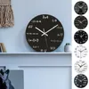 Wall Clocks Student Gift Silent Non-ticking Math Wooden Classroom Home Decor With Expressions Quartz Movement Number Lover