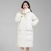 Mulheres para baixo parkas longo inverno algodão casaco feminino à prova de vento casaco engrossar quente algodão acolchoado jaqueta com capuz puffer outwear 231127