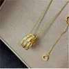 Treasure Home Full Drill Half Drill Three-Ring Snake Bone Necklace Female Plated 18K Rose Gold Taigang A Sex Spirit Snake Fashion Light Luxury