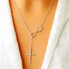 Hanger Kettingen Mode Roestvrij Stalen Ketting Voor Vrouw Persoonlijkheid Infinity Cross Veelzijdige Eenvoudige Stijl