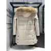 Piumino da uomo Parka con cappuccio firmato Goose Versione di media lunghezza Piumino invernale Cappotti caldi e spessi Donna Antivento Streetwear C5s