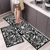 Carpets Kitchen Carpet Geometric Bathroom Door Mat Long Rug Black And White Grid Floor