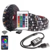 RGB LED -remsljus 32,8ft 10M SMD 5050 Vattentät för sovrumsmart Bluetooth App Control med fjärrkontroll Multi Color Changing LED Light Room